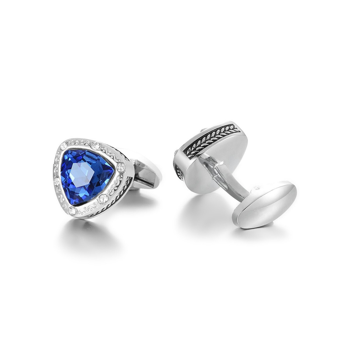 Cufflinks For Men Blue Crystal Jewelry Accessories Cufflinks Dress