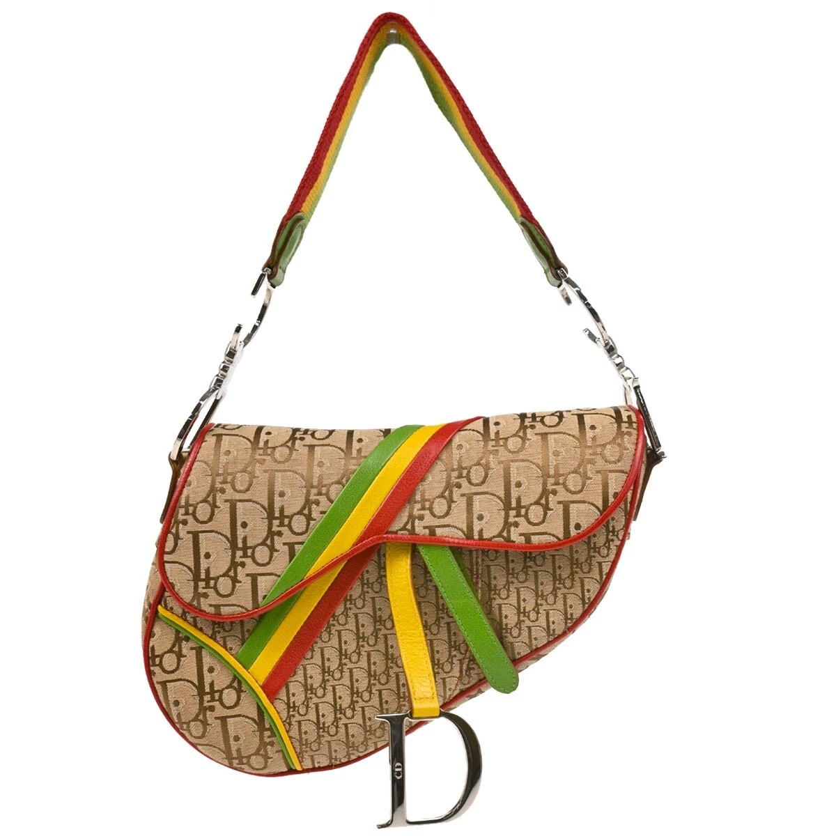 Sac à main Christian Dior couleur rasta trotteur selle 01RU1014 124456