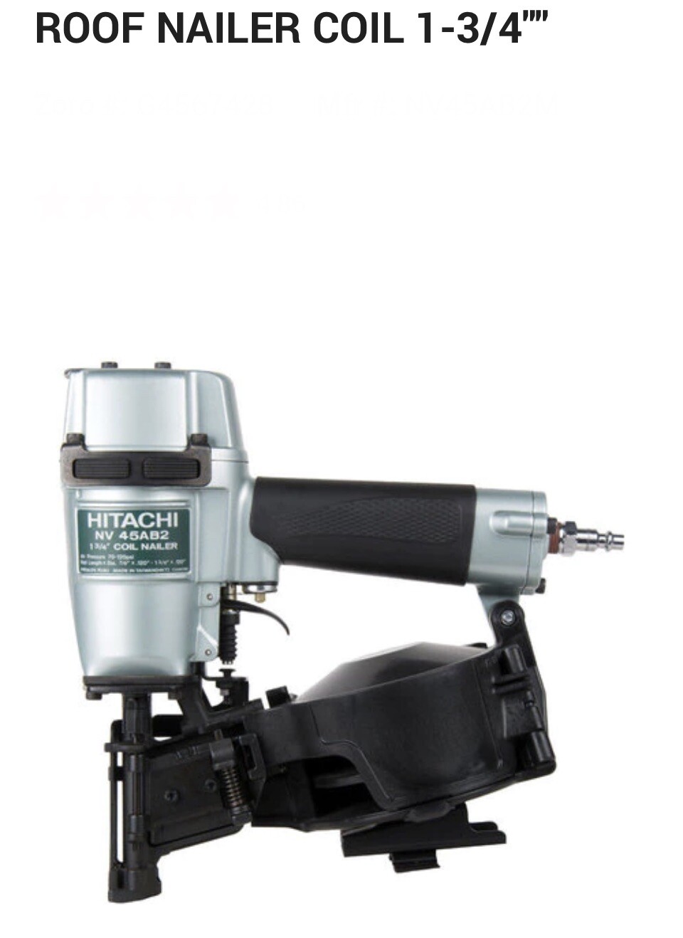 Hitachi - Nv45ab2 - Roofing Coil Nailer