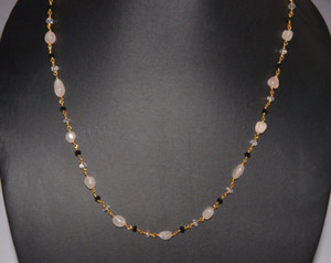 Authentic Gold plated Multi beads Rosary style necklace, Handmade beaded necklace
