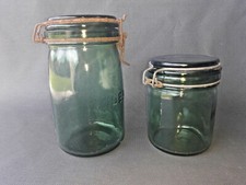 Lot de 2 ancien bocaux en verre L'Idéale bocal brocante vintage old French pot