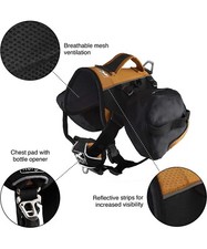 Kurgo Baxter Dog Hiking Walking Harness Trail Backpack Fits: 30 - 85 LBS 3.75L 