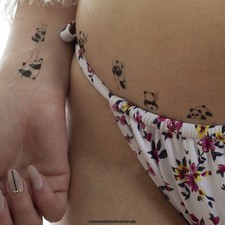 2x Panda Tattoo Karte - 6 Motive in schwarz - Temporary Haut Tattoo - HC022p (2)