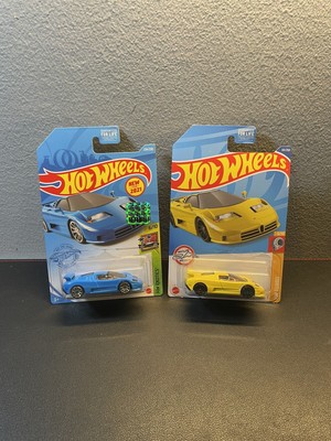 Bugatti EB110 SS Yellow Blue,Lot of 2,Hot Wheels 2022  Exotic Super Cars HCT67