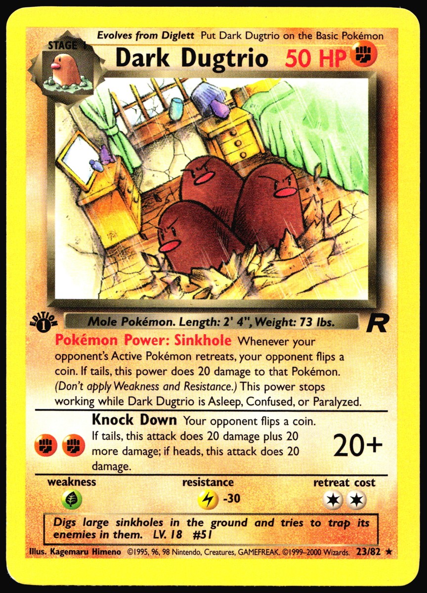 ポケモンカード 英語 ダグトリオ Dugtrio 1ed shadow less Dugtrio 1st Edition Shadowless - Perfect Gift for Kids or Poke