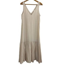H&M Sleeveless Neutral Flare Classic romantic wearing Guess Midi Dress Size Xs