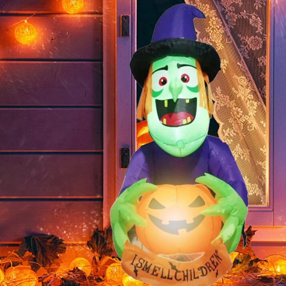4.4 Ft Halloween Inflatables Halloween Window Decorations Builtin LEDs