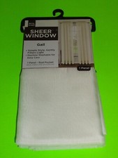 1 GAIL 60"x84" Ivory Color Sheer Window Rod Pocket Curtain Panel Light Filter