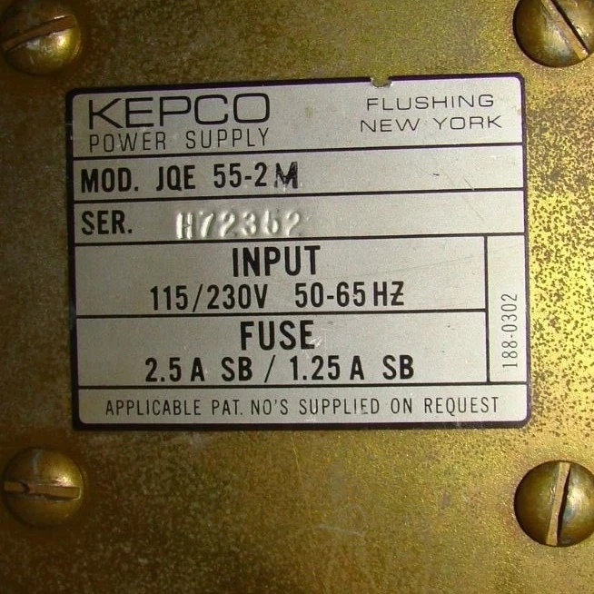 1pc. Kepco JQE 55-2 M Power Supply, No Cord, Used - Image 2 of 2