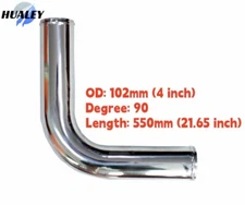 4" 102MM 90 Degree Elbow Aluminum Turbo Intercooler Pipe Piping Tubing L= 550MM