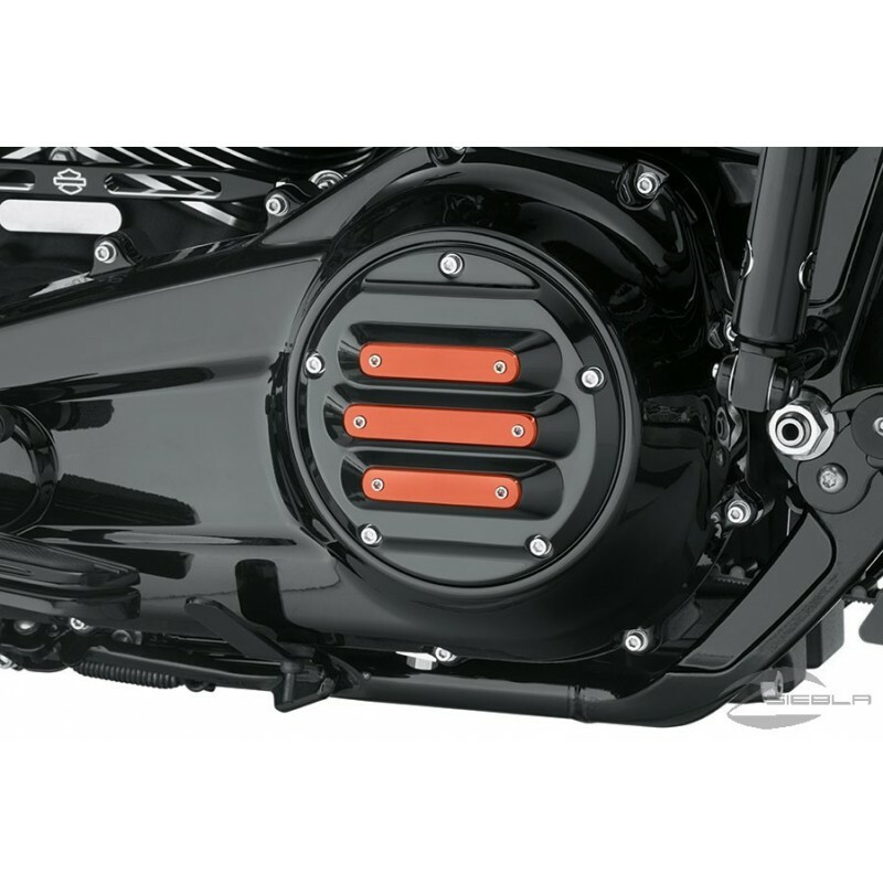 HARLEY NEW OEM DOMINION DERBY COVER - GLOSS BLACK WITH 3 HARLEY NEW OEM DOMINION DERBY COVER - GLOSS BLACK WITH 3