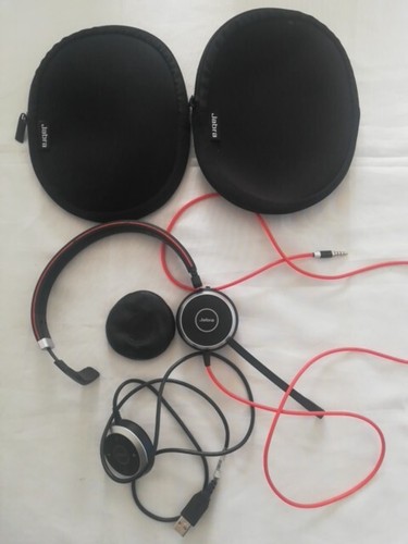 Jabra Evolve Damaged Headset, Tested And Fully Working & 2 Bags See Description - Afbeelding 2 van 13
