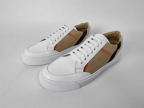 burberry salmond leather and cotton sneakers