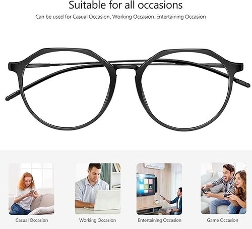 2x Brille Blaulichtfilter Augen Schutz für Gaming Arbeit PC Computer Unisex B586 - Bild 4 von 7