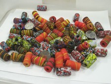 2 Pounds Large Multicolor India Handmade Millefiori Glass Beads Bulk MNP-9