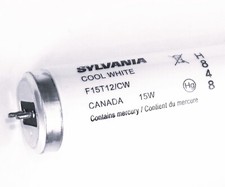 1x Sylvania F15T12/CW 15W T12 Cool White 18" Fluorescent Tube Light Bulb 21532