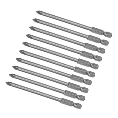 10pcs Phillips Screwdriver Bit 4'' x H1/4 x 4.5mm x PH1 Magnetic Power Tool