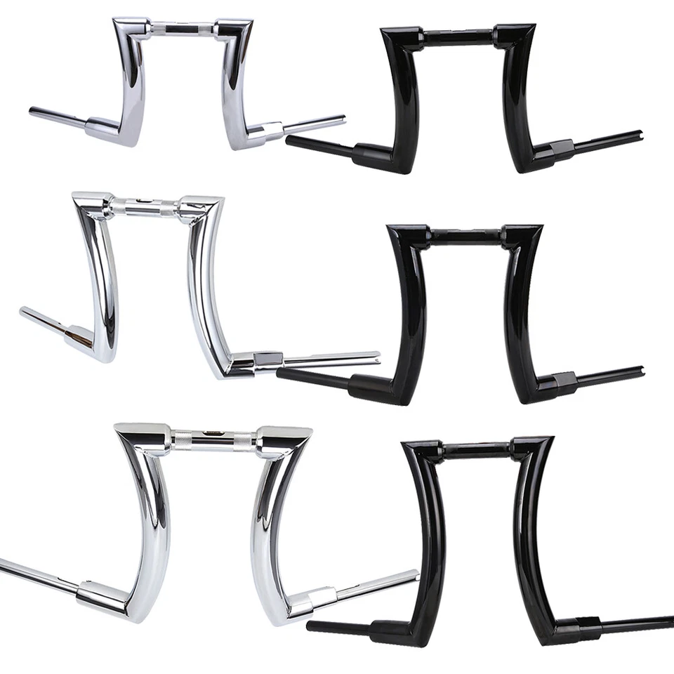 12" 14" 16" Rise 2" Ape Hanger Handlebar Z Bars For Harley Touring Tour Glide - Изображение 4 из 4