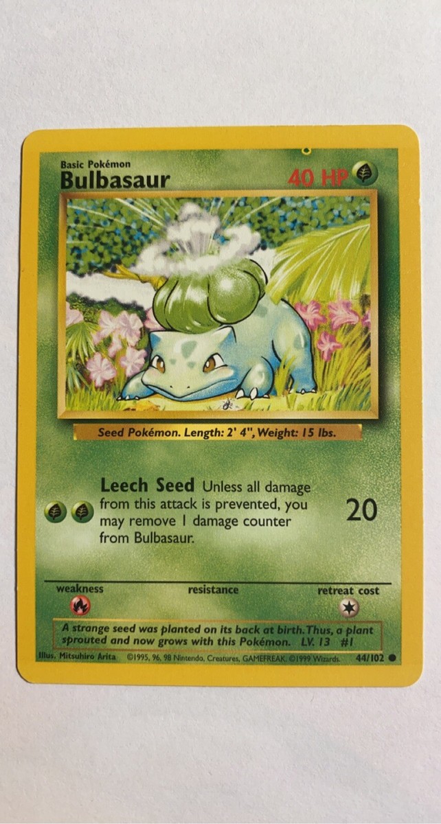 🚨 ERROR Ink Dot MISPRINT Base Set Bulbasaur 44/102 Pokemon