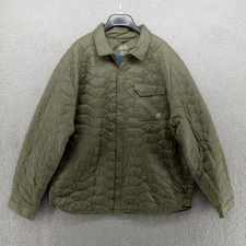 Huk Fishing Shacket Mens XL Green Tarpon Quilted Shirt Jacket Button Up Nylon