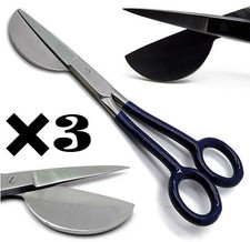 3  Duckbill Blue Scissors 6" Carpet Nipping Working End 2" Tools