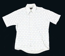 VTG 70s JCPenney Check Print Shirt Big Collar Retro Mod Disco Fever Club L