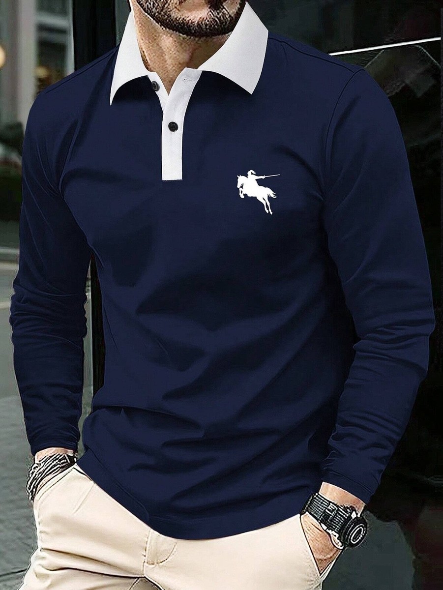 Polo Camisas De Hombre Marca Express Camisa Camisetas Polo Azul De