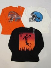 NEW LOT OF 3 BOYS THE CHILDREN S PLACE L/S SPORT GRAPHIC SHIRTS, SMALL 5/6