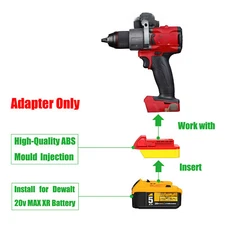 1x Adapter Used for DEWALT XR Battery to Power for Milwaukee M18 Tools