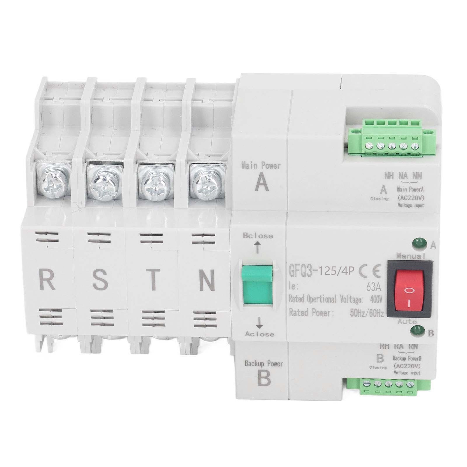 Generator Changeover Switch Automatic Transfer Switch AC400V 63A High