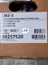CM3-3   GRUNDFOS   99257520   Suction Pump  1 HP   220v   (NEW in Box)