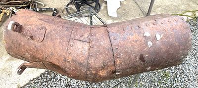 #ad #ad Antique Rusty Mining Equipment Monitor Tube Rivets Riveted Yard Art VTG Boiler ? $295.00