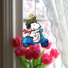 Snoopy  Woodstock Acrylic Suncatcher, Window Hanging Decor, Kids Room Decor