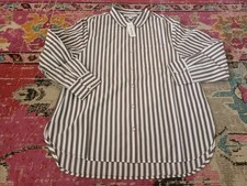 The Drop Kendra Long Shirt dress stripe  coffee bean XL classic womens