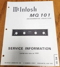 McIntosh MQ101 Equalizer Service Information - Original