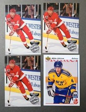 1991-92 Pro Set Platinum Upper Deck Sweden - Nicklas Lidstrom #253 4 Card Lot