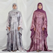 Muslim Women Modest Batwing Sleeve Robe Islamic Jalabiya Loose Prayer Dress Gown
