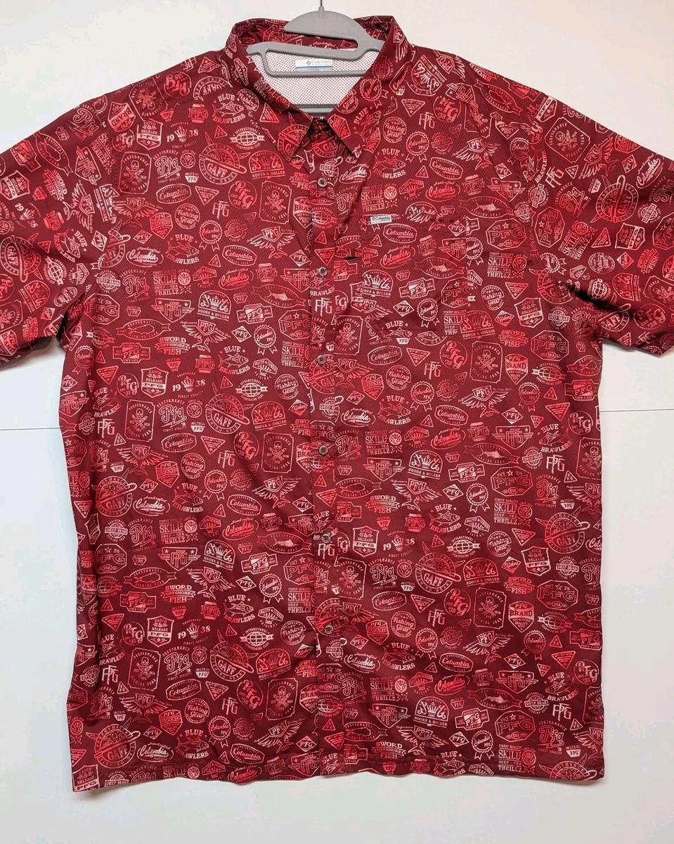 Chemise De Pêche Columbia Performance Rouge - Big & Tall 4X - Homme - Manches Courtes