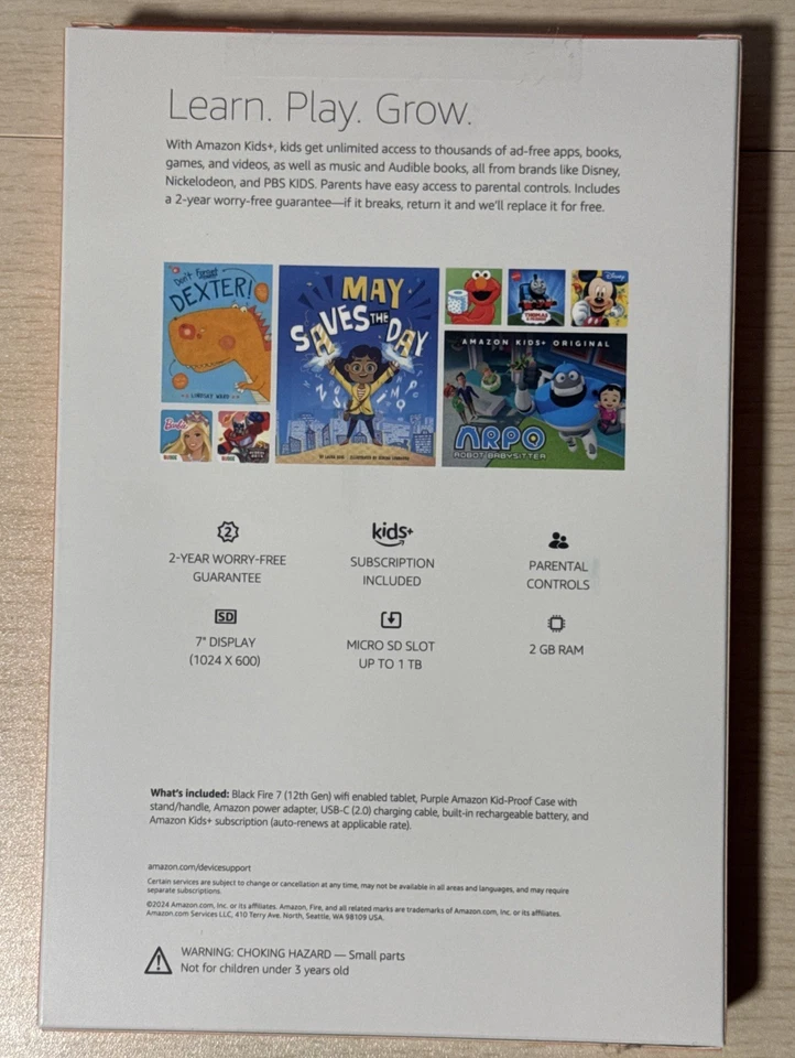 Amazon Fire 7 Kids Tablet 7th Generation NEW in Sealed box 2GB, 7In - Purple - Image 2 of 3