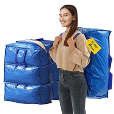 Extra Large Moving Bags - 6-Pack Heavy Duty Storage Duffel - Sturdy Backpack ...