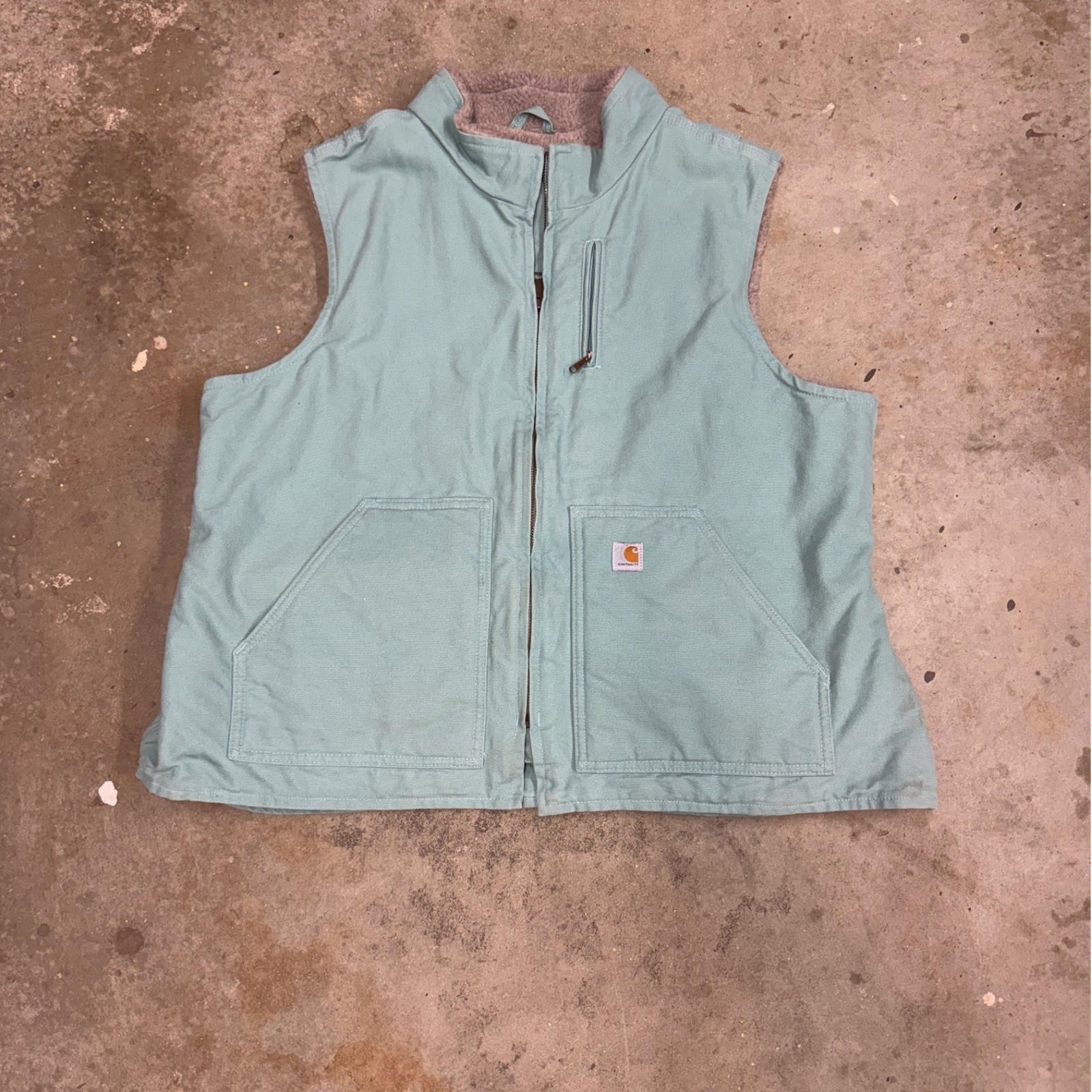 Carhartt Sherpa Lined Vest Light Blue Workwear Outerwear XXL