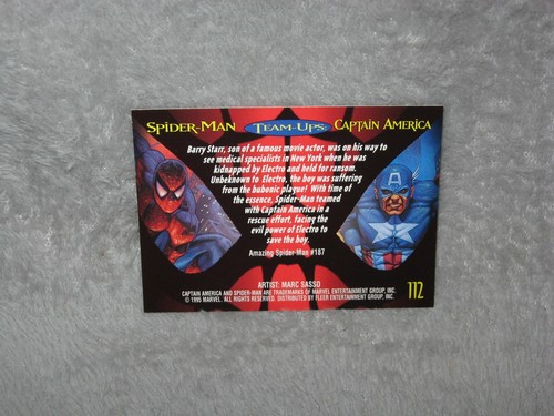 1995 Marvel Trading Fleer Ultra Spider-Man Spiderman TEAM-UP #112 Capt America D - Picture 2 of 2