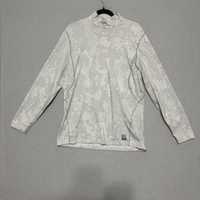 Nike Pro Combat Dri-FIT Mock Neck Shirt Grey White Snakeskin Pattern Mens Large