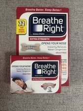 Breathe Right Nasal Strips 72 Extra Strength Tan New, Sealed Box Free Shipping.