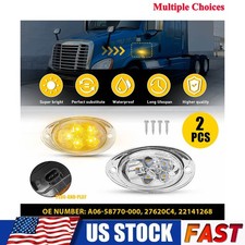 2x For Freightliner Cascadia 2008-2017 Front Bumper Amber Led Side Marker Lights