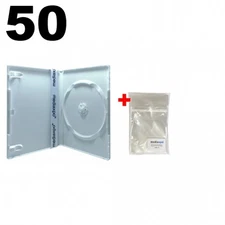 50 PREMIUM STANDARD Solid White Color Single DVD Cases (Professional Use) & Bags