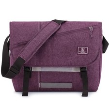 Messenger Bag for Women Laptop Crossbody Bag for Men 15.6 Inch Purple