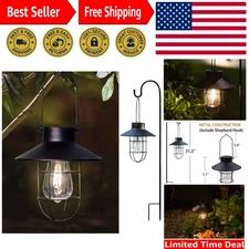 Elegant Hanging Solar Lanterns for Outdoor Use - 2 Pack with Shepherd Hooks