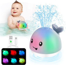 Light-Up Whale Bath Toy for Toddlers, Ages 1-3, Fun Water Sprinkler