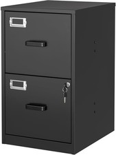 2 Drawer File Cabinet with Lock Vertical Filing Storage Cabinet Office Home